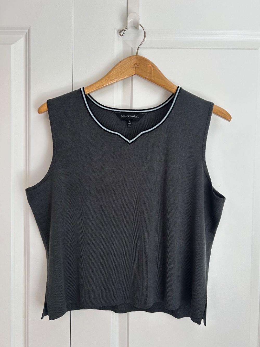 Ming Wang sweater tank top gray XL